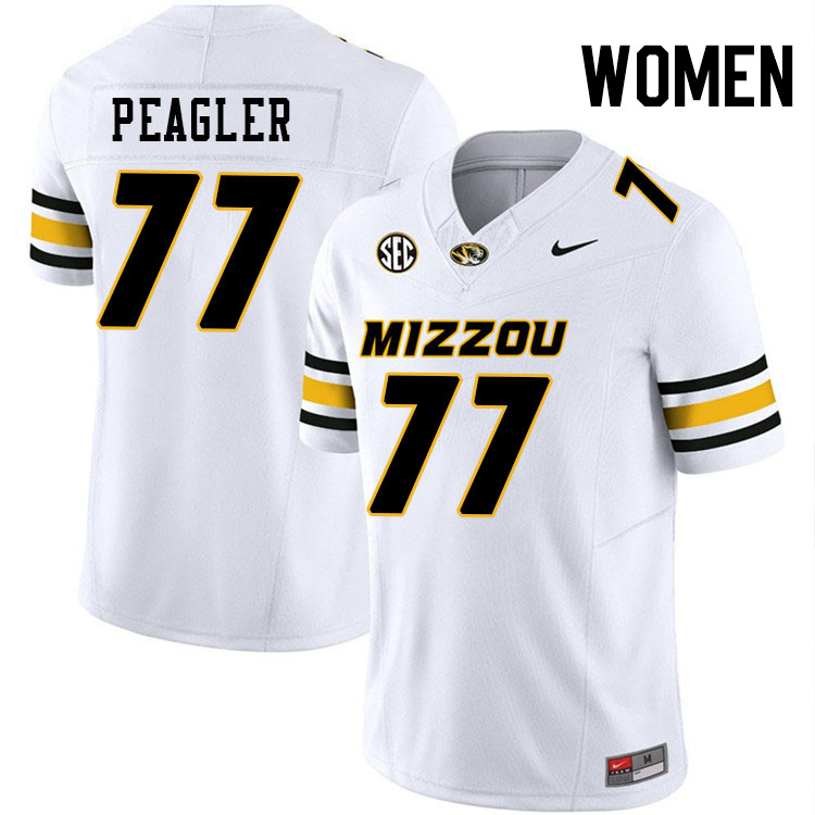 Women #77 Curtis Peagler Missouri Tigers College Football Jerseys Stitched-White